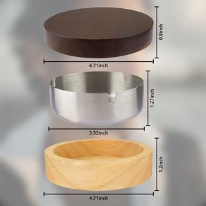 King-vajilla de cocina internacional, Cenicero redondo personalizado de acero inoxidable, decorativo, moderno, con tapa - Product Image 4