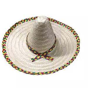 Sombrero de paja de Palma mexicana multicolor para hombres y mujeres, Sombrero de México de gran tamaño, Sombrero mexicano, Sombreros de paja de ala ancha - Product Image 6
