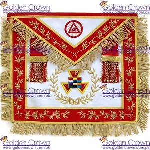 ผ้ากันเปื้อนหนังลายพระราชมหาปุโรหิตมาโซนิกเย็บด้วยมือลายปัก - Product Image 6