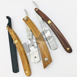 Maquinilla de afeitar recta profesional de acero inoxidable logotipo personalizado hoja reemplazable de madera sostenible maquinilla de afeitar de plástico personalizable - Product Image 3