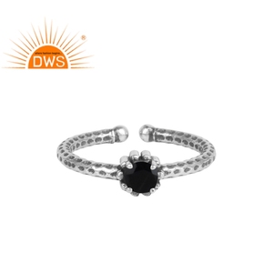 Natural Black Onyx Gemstone Prong <b>Set</b> <b>Ring</b> Jewelry Wholesaler 925 <b>Silver</b> Oxidized <b>Ring</b> Jewelry Supplier - Product Image 1