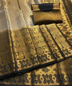 Sarees en soie d'art Alphanumero en gros - Product Image 4