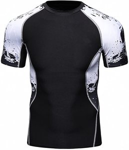 เสื้อรัชการ์ดแขนสั้นสีดำสำหรับผู้ชายพร้อมลายพิมพ์มังกรสีแดงเหลืองเสื้อโพลีเอสเตอร์แห้งเร็ว - Product Image 6