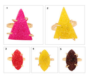 Offre Spéciale Réglable Rouge Sucre Druzy Prong Réglage Marquise Forme Gemme Déclaration Anneau Femmes Fête De Mariage Anniversaires - Product Image 2