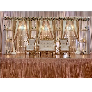 Arco de Metal de Lujo para Escenario de Boda, Fondo de Escenario de Boda, Arco de Flores de Metal, Decoración de Escenario de Boda con Velas, España - Product Image 1