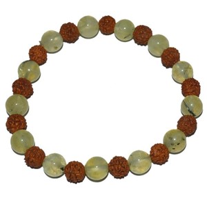 Bracelet en Agate Préhistorique avec Breloque en Cristal - Énergie Guérisseuse, Style Classique Unisexe pour Mariages et Fêtes - Product Image 1