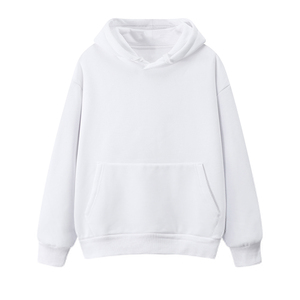 Sudadera con capucha polar canguro de manga larga de color sólido de un solo color para hombres con sudadera con logotipo bordado personalizado - Product Image 3