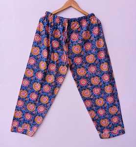 Ensemble de pyjama en coton imprimé à la main pour femmes, vêtements de nuit, tissu Long en coton imprimé Floral - Product Image 3