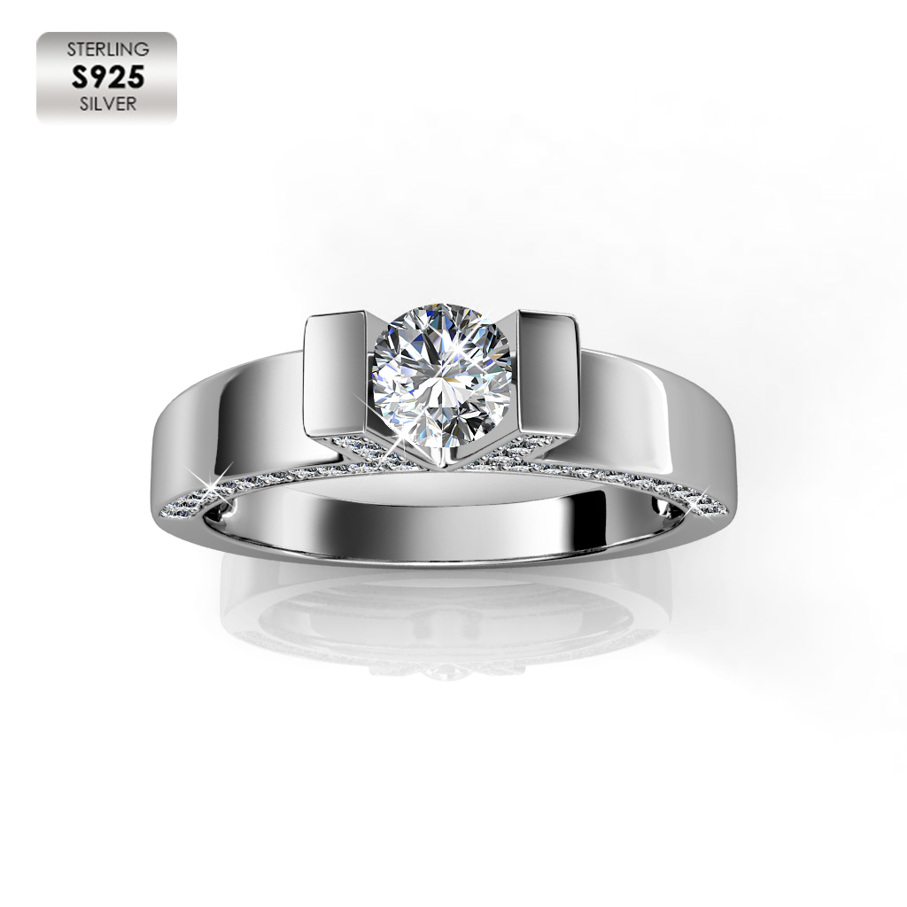 Sterling Silver 925 with 18K white gold plated
