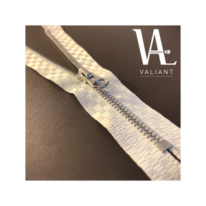 Glissière et ruban avec Logo personnalisé, dents métalliques argentées brillantes, ouvertes/fermeture éclair métallique - Product Image 2