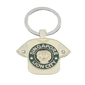 新加坡纪念品t恤形状钥匙扣带鱼尾狮标志