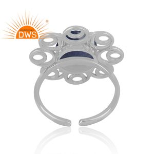 Anneau en pierre précieuse tananite naturelle, argent 925, vente en gros, bijoux à la mode, motif à fleurs, vente en gros - Product Image 3