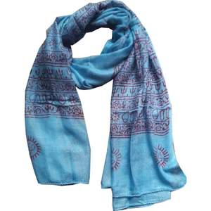 Venta al por mayor de mantón de oración religioso indio OM AUM mantón de oración impreso para exportación en línea - Product Image 1