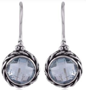 Nouveau conçu Vintage Style boucles d'oreilles goutte solide 925 en argent Sterling bleu topaze pierre précieuse pour mariage direct grossiste bijoux - Product Image 2