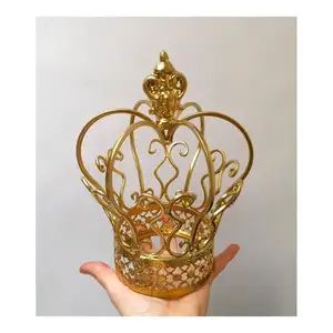 Goud Kleur Metalen Kroon Cake Topper