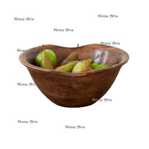 Cuenco de frutas de madera de diseño clásico, forma redonda, tamaño personalizado, cuenco para servir alimentos para proveedor mayorista - Product Image 3