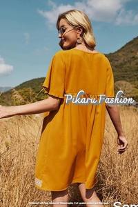 Robe courte pour femme, tenue ethnique, manches mi-longues, en coton, style bohème, brodée, mode, vente en gros, nouvelle collection 2020 - Product Image 4