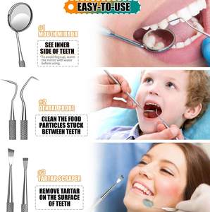 ODM OEM 2026 Set 4 PRO Kit de Sondas Dentales de Acero Inoxidable, Herramientas Manuales de Limpieza e Higiene Bucal - Product Image 4