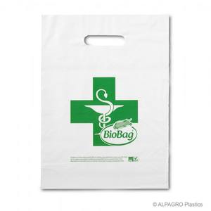 Bolsa de plástico de farmacia para farmacia y farmacia, bolsa con asa troquelada, bolsa de compras troquelada, mango troquelado, plástico de impresión de compras - Product Image 5