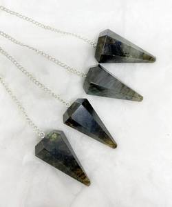 Pendule en labradorite naturelle polie, pierre précieuse de radiesthésie avec reflets bleus éclatants, outil de méditation spirituelle, vente en gros - Product Image 3