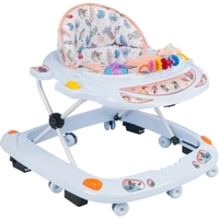 Jouet d'activités 3-en-1 de haute qualité, nouveau modèle, trotteur pour bébé, musique, lumière, cadre en fer et plastique, pliable, système de freinage à 8 roues, bleu