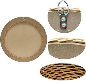 Miroir mural classique en rotin au fini naturel Design élégant parfait pour la décoration de restaurant et de chambre à coucher - Product Image 4