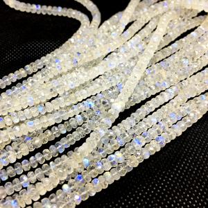 Haute qualité 4mm naturel arc-en-ciel pierre de lune Rondelle forme perles taillées à facettes pierres précieuses en vrac pour la fabrication de colliers de bijoux - Product Image 3