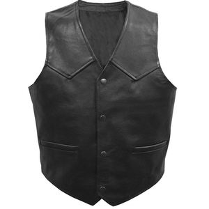 <b>Biker</b> Leather Waistcoats for <b>Men</b> Custom Made Cowhide Leather Vest for Me Made in Pakistan - Product Image 5