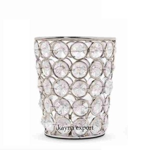 Bougeoir décoratif en métal cristal votif pour la décoration du nouvel an bougie en métal brillant cristal votive pour les décors d'éclairage - Product Image 1