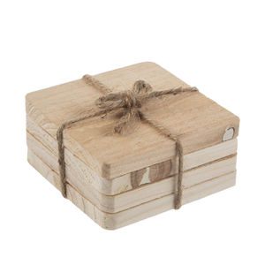 En bois Ensemble de Caboteur Carré Ustensiles De Cuisine Tasse Coaster Vaisselle Vintage Fait Main Conception de Table à Thé En Bois Coaster - Product Image 3