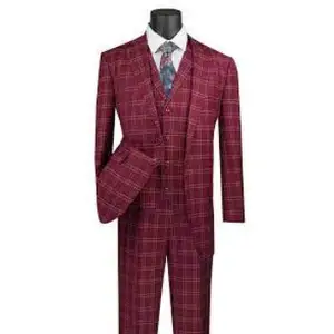 100 Percent Wool Burgundy 2pcs Fashion Casual Men Suit Wholesale Manufacturer Handcraft Made in India