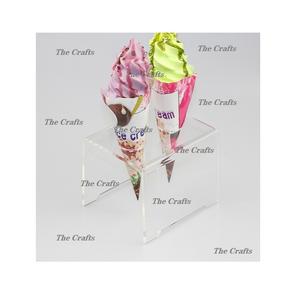 Soporte de acrílico para helados de forma redonda con soporte de cono de helado de calidad superior para uso doméstico en hoteles y eventos - Product Image 4