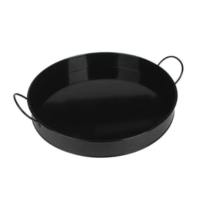 Plateau de service rond en métal noir, livraison gratuite - Product Image 1