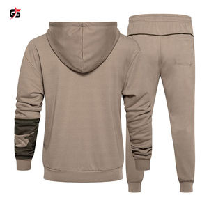 Chándal de camuflaje para hombre, conjunto de 2 piezas para correr con logotipo personalizado, forro polar de algodón, OEM, precio barato, venta de fábrica - Product Image 2