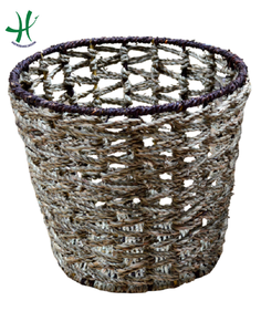 Lot de 3 paniers ronds en bambou naturels tissés à la main Boîtes de rangement en jacinthe d'eau pour l'organisation de la maison et l'utilisation des plantes - Product Image 2