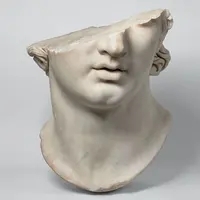 Antike weiße Marmor griechische Büste Statue gebrochenes Gesicht Statue zum Verkauf