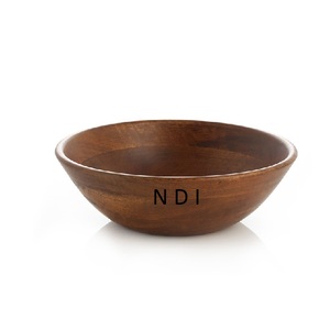 Ensemble de 3 bol de service arrondi au design unique, incurvé à la main, décoratif, de haute qualité, fini naturel - Product Image 3