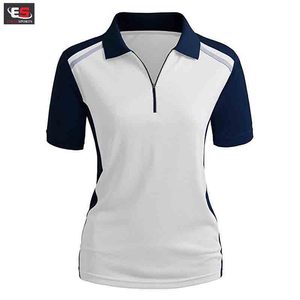 Polo de algodón de manga corta de estilo sólido a la moda para mujer, estampado bordado, Top deportivo informal de Otoño/Invierno de talla grande para Logo - Product Image 5