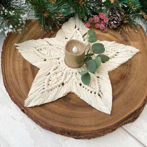 Mesa de macramé, decoración de Navidad, estrella de Navidad grande, decoraciones de Navidad bohemias - Product Image 1