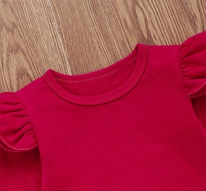 Onesie de algodón de manga corta con volantes unisex, estampado de AOP, cuello redondo, hojas de otoño/invierno, triángulo perfecto para exteriores - Product Image 5