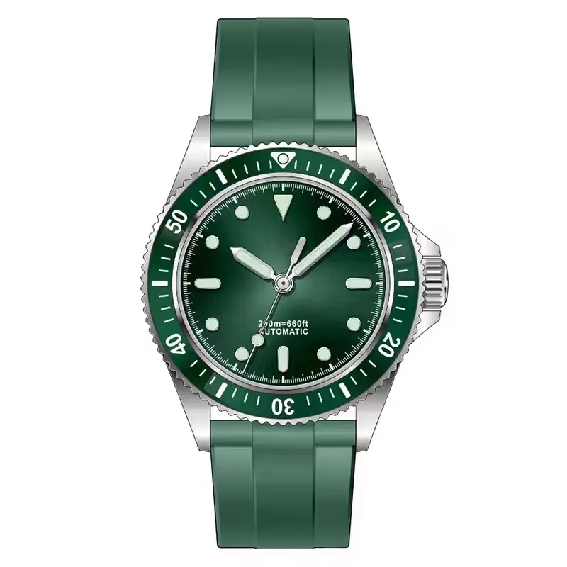 Green color sport men waterproof black fashion popular brand men stainless steel automatic watches