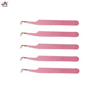 Pince à épiler pour les cils, outils de qualité supérieure, avec Logo personnalisé, rose, avec poignée en diamant, 1 pièce - Product Image 2