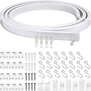 6 מטרים PVC Bendable תקרת מעוקל וילון מסלול תקרת וילון הר רך Windows מעוקל פלסטיק וילון רכבת