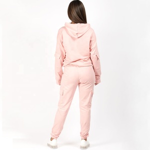 Élégant Design Fitness Sweat À Capuche Taille Haute Jogger Ensembles 2 Pièces Décontracté Streetwear Blanc Femmes Survêtements - Product Image 6