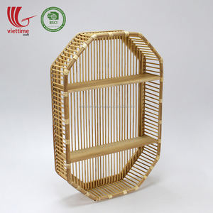 Wholesale <b>Vintage</b> Style Rattan <b>BookShelf</b> Bookcase Rack New Design Hanging Wall Standing Type for Home Storage Made Vietnam - Product Image 5