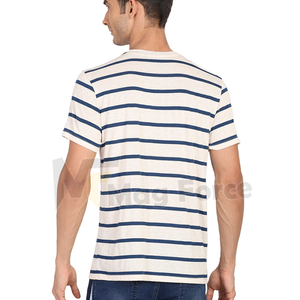 เสื้อยืดผู้ชายสีขาว คอโอ แบบสวม พร้อมซับในสีดำ พิมพ์โลโก้ตามสั่ง เสื้อยืดลำลอง - Product Image 2