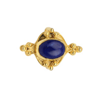 Meilleure qualité de pierre précieuse Lapis Lazuli faite à la main bijoux indiens plaqué or de créateur bague en laiton bijoux pour femmes et bague