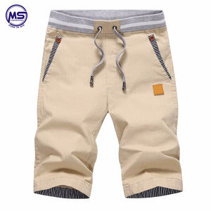 Short de bain en coton décontracté solide pour hommes 2021 Short de plage d'été à taille élastique avec cordon de serrage avec logo personnalisé - Product Image 5