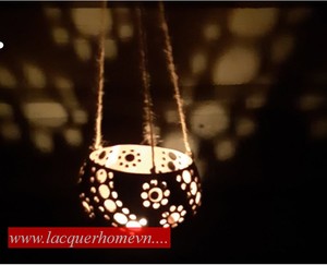 Ha Thai lacquer <b>tealight</b> coconut shell - Product Image 5