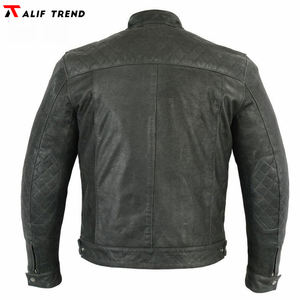 Personalizado Mujeres Hombres Motocicleta Chaqueta de cuero Touring Moto Cafe Biker con genuino - Product Image 2